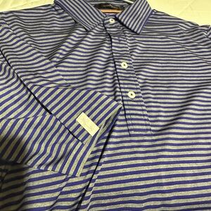 RLX Ralph Lauren Men's Blue Striped Polo golf Shirt,